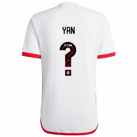 Kandiny Enfant Maillot Wallace Yan #0 Blanc Rouge Tenues Extérieur 2024/25 T-Shirt