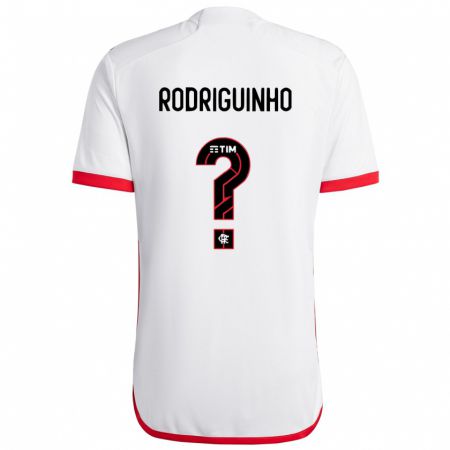 Kandiny Enfant Maillot Rodriguinho #0 Blanc Rouge Tenues Extérieur 2024/25 T-Shirt