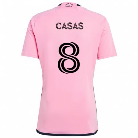 Kandiny Homme Maillot Pep Casas #8 Rose Tenues Domicile 2024/25 T-Shirt