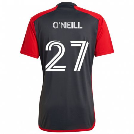 Kandiny Homme Maillot Shane O'neill #27 Rouge Gris Tenues Domicile 2024/25 T-Shirt