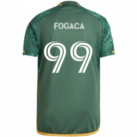 Kandiny Homme Maillot Nathan Fogaça #99 Vert Orange Tenues Domicile 2024/25 T-Shirt