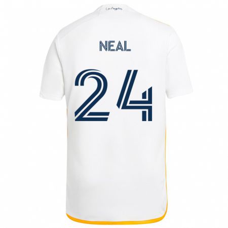 Kandiny Homme Maillot Jalen Neal #24 Blanc Jaune Tenues Domicile 2024/25 T-Shirt