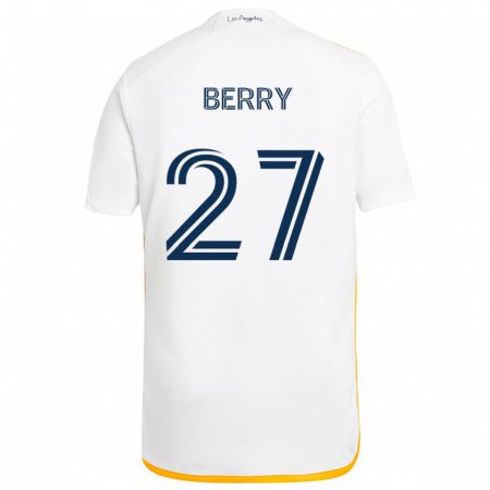 Kandiny Homme Maillot Miguel Berry #27 Blanc Jaune Tenues Domicile 2024/25 T-Shirt