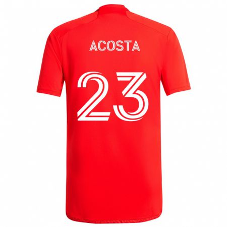 Kandiny Homme Maillot Kellyn Acosta #23 Rouge Blanc Tenues Domicile 2024/25 T-Shirt