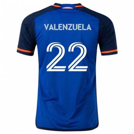 Kandiny Homme Maillot Gerardo Valenzuela #22 Bleu Blanc Tenues Domicile 2024/25 T-Shirt