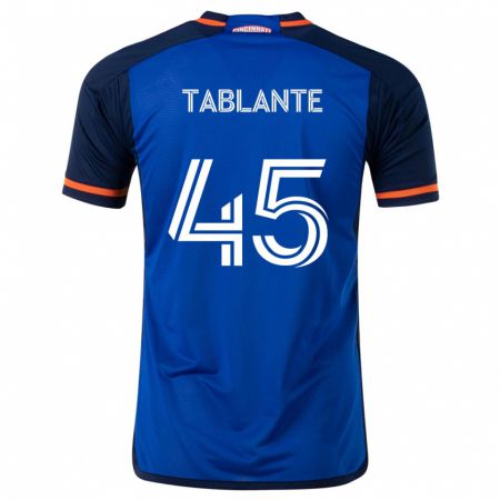 Kandiny Homme Maillot Moises Tablante #45 Bleu Blanc Tenues Domicile 2024/25 T-Shirt