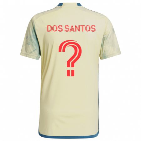 Kandiny Homme Maillot Matthew Dos Santos #0 Jaune Rouge Bleu Tenues Domicile 2024/25 T-Shirt