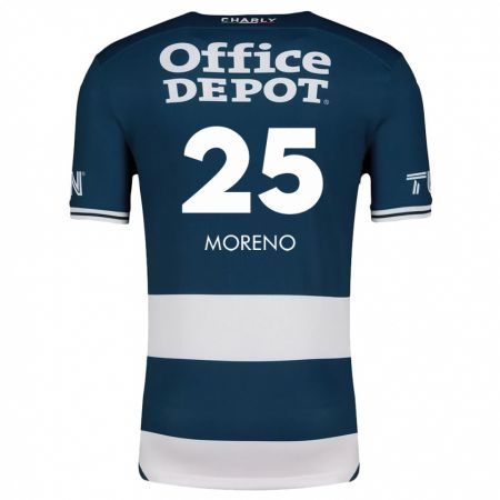 Kandiny Homme Maillot Carlos Moreno #25 Bleu Blanc Tenues Domicile 2024/25 T-Shirt