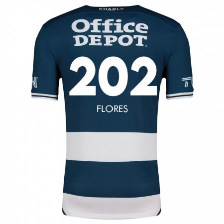 Kandiny Homme Maillot Luis Flores #202 Bleu Blanc Tenues Domicile 2024/25 T-Shirt