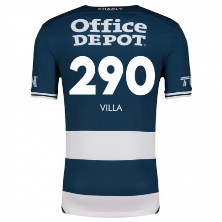 Kandiny Homme Maillot Adrián Villa #290 Bleu Blanc Tenues Domicile 2024/25 T-Shirt