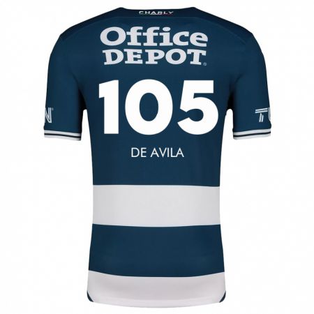 Kandiny Homme Maillot José De Ávila #105 Bleu Blanc Tenues Domicile 2024/25 T-Shirt