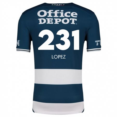 Kandiny Homme Maillot Víctor López #231 Bleu Blanc Tenues Domicile 2024/25 T-Shirt