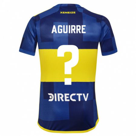 Kandiny Homme Maillot Brian Aguirre #0 Bleu Jaune Tenues Domicile 2024/25 T-Shirt