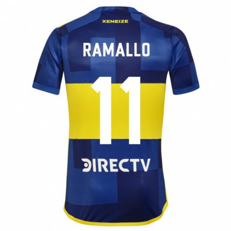 Kandiny Homme Maillot Yael Ramallo #11 Bleu Jaune Tenues Domicile 2024/25 T-Shirt