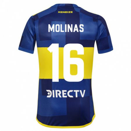 Kandiny Homme Maillot Aaron Molinas #16 Bleu Jaune Tenues Domicile 2024/25 T-Shirt