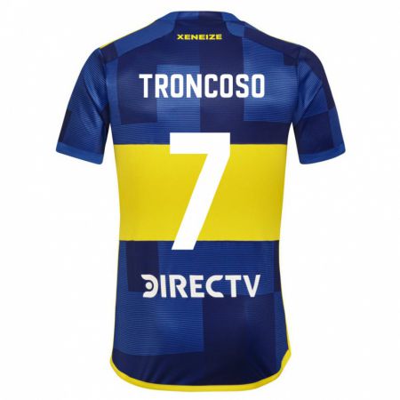 Kandiny Homme Maillot Carolina Troncoso #7 Bleu Jaune Tenues Domicile 2024/25 T-Shirt