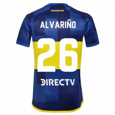 Kandiny Homme Maillot Alexis Alvariño #26 Bleu Jaune Tenues Domicile 2024/25 T-Shirt