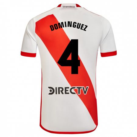 Kandiny Homme Maillot Evelyn Sofía Domínguez #4 Blanc Rouge Tenues Domicile 2024/25 T-Shirt