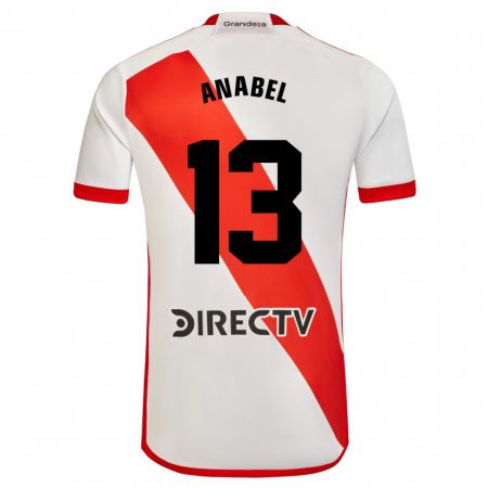 Kandiny Homme Maillot Giuliana Anabel González Ranzuglia #13 Blanc Rouge Tenues Domicile 2024/25 T-Shirt