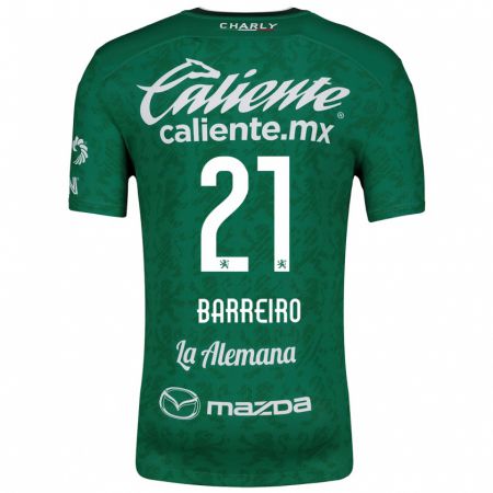 Kandiny Homme Maillot Stiven Barreiro #21 Vert Blanc Tenues Domicile 2024/25 T-Shirt