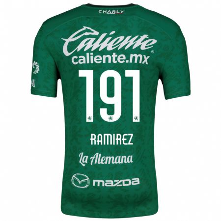 Kandiny Homme Maillot Ian Ramírez #191 Vert Blanc Tenues Domicile 2024/25 T-Shirt