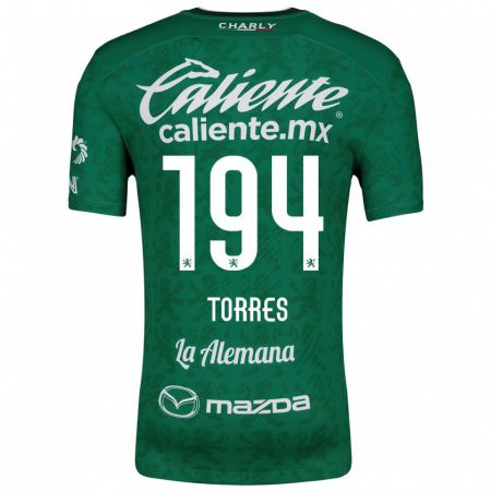 Kandiny Homme Maillot Erick Torres #194 Vert Blanc Tenues Domicile 2024/25 T-Shirt