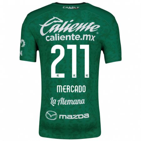 Kandiny Homme Maillot Diego Mercado #211 Vert Blanc Tenues Domicile 2024/25 T-Shirt