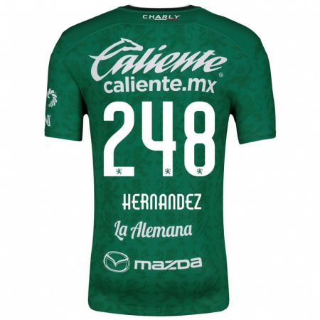 Kandiny Homme Maillot Fernando Hernández #248 Vert Blanc Tenues Domicile 2024/25 T-Shirt