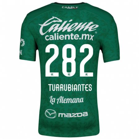 Kandiny Homme Maillot Abdon Turrubiantes #282 Vert Blanc Tenues Domicile 2024/25 T-Shirt