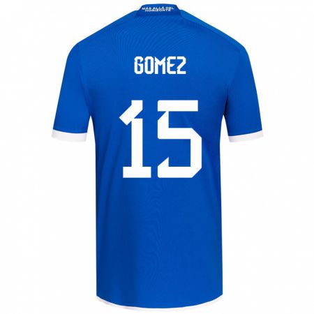 Kandiny Homme Maillot Juan Pablo Gómez #15 Bleu Blanc Tenues Domicile 2024/25 T-Shirt