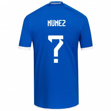 Kandiny Homme Maillot Renato Nuñez #0 Bleu Blanc Tenues Domicile 2024/25 T-Shirt