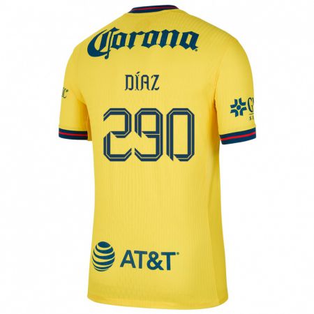 Kandiny Homme Maillot Julio Díaz #290 Jaune Bleu Tenues Domicile 2024/25 T-Shirt