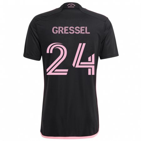 Kandiny Homme Maillot Julian Gressel #24 Noir Tenues Extérieur 2024/25 T-Shirt