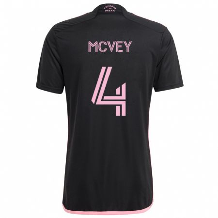 Kandiny Homme Maillot Christopher Mcvey #4 Noir Tenues Extérieur 2024/25 T-Shirt