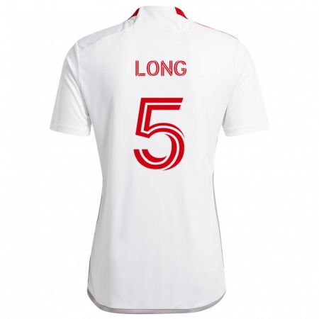 Kandiny Homme Maillot Kevin Long #5 Blanc Rouge Tenues Extérieur 2024/25 T-Shirt