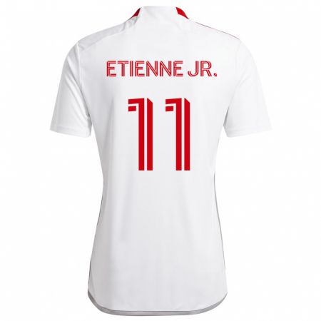 Kandiny Homme Maillot Derrick Etienne Jr. #11 Blanc Rouge Tenues Extérieur 2024/25 T-Shirt