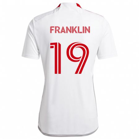 Kandiny Homme Maillot Kobe Franklin #19 Blanc Rouge Tenues Extérieur 2024/25 T-Shirt