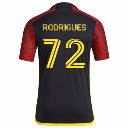 Kandiny Homme Maillot Braudílio Rodrigues #72 Rouge Noir Tenues Extérieur 2024/25 T-Shirt