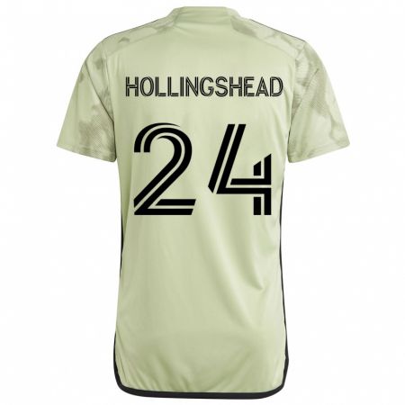 Kandiny Homme Maillot Ryan Hollingshead #24 Vert Clair Tenues Extérieur 2024/25 T-Shirt