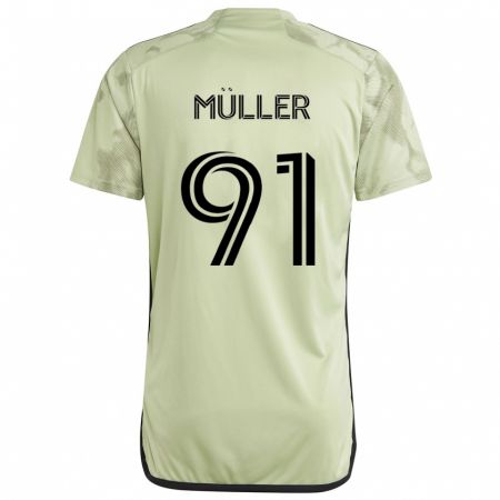 Kandiny Homme Maillot Luis Müller #91 Vert Clair Tenues Extérieur 2024/25 T-Shirt