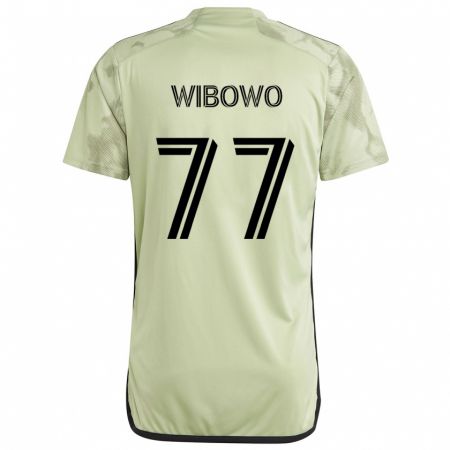 Kandiny Homme Maillot Adrian Wibowo #77 Vert Clair Tenues Extérieur 2024/25 T-Shirt