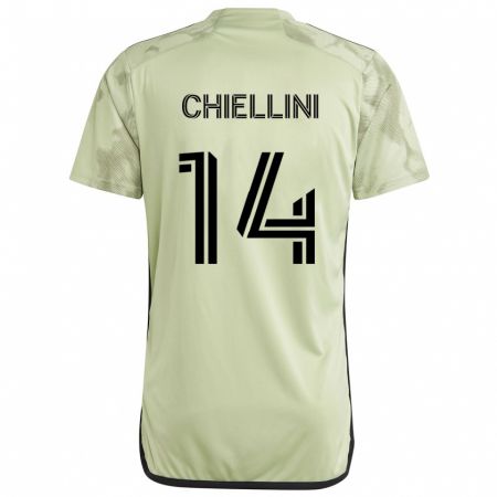 Kandiny Homme Maillot Giorgio Chiellini #14 Vert Clair Tenues Extérieur 2024/25 T-Shirt