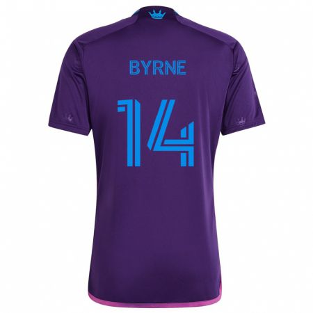 Kandiny Homme Maillot Nathan Byrne #14 Bleu Violet Tenues Extérieur 2024/25 T-Shirt