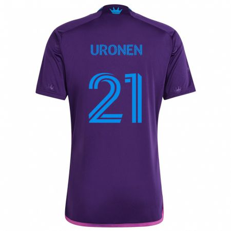 Kandiny Homme Maillot Jere Uronen #21 Bleu Violet Tenues Extérieur 2024/25 T-Shirt