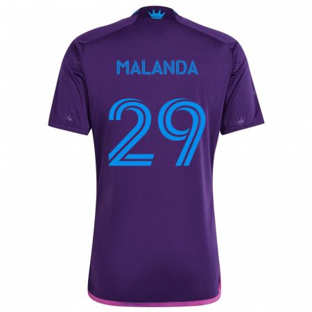 Kandiny Homme Maillot Adilson Malanda #29 Bleu Violet Tenues Extérieur 2024/25 T-Shirt