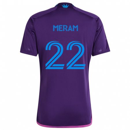 Kandiny Homme Maillot Justin Meram #22 Bleu Violet Tenues Extérieur 2024/25 T-Shirt