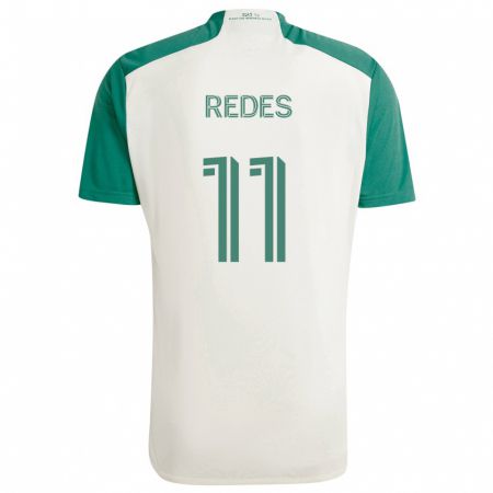 Kandiny Homme Maillot Rodney Redes #11 Couleurs Beiges Vert Tenues Extérieur 2024/25 T-Shirt