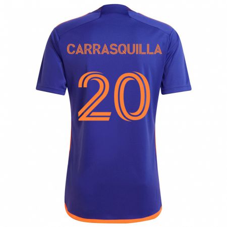 Kandiny Homme Maillot Adalberto Carrasquilla #20 Violet Orange Tenues Extérieur 2024/25 T-Shirt