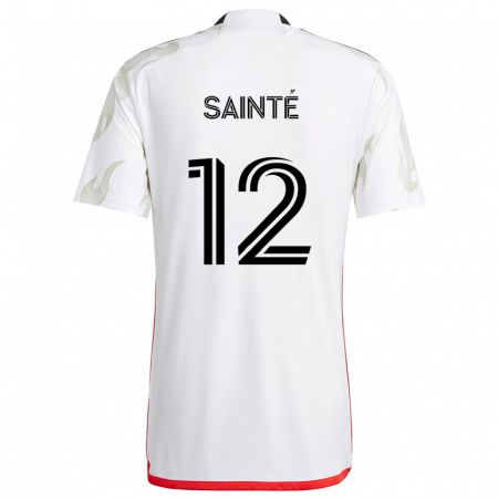 Kandiny Homme Maillot Carl Sainté #12 Blanc Rouge Noir Tenues Extérieur 2024/25 T-Shirt