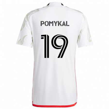 Kandiny Homme Maillot Paxton Pomykal #19 Blanc Rouge Noir Tenues Extérieur 2024/25 T-Shirt